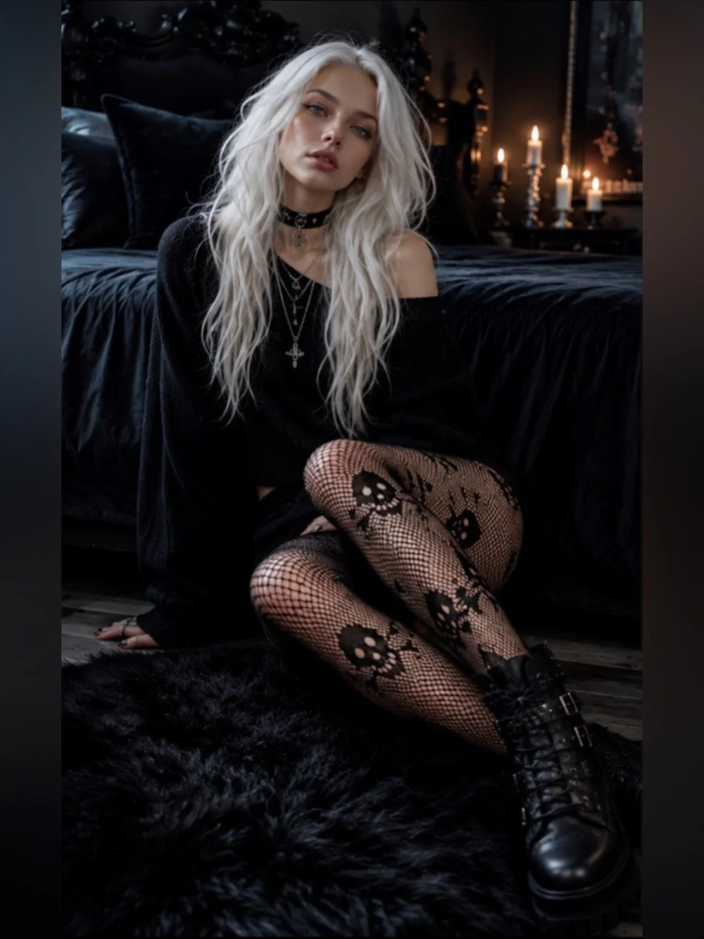 NWT Skull & Crossbones Fishnet Tights | One Size | Gothic Alt Punk Halloween